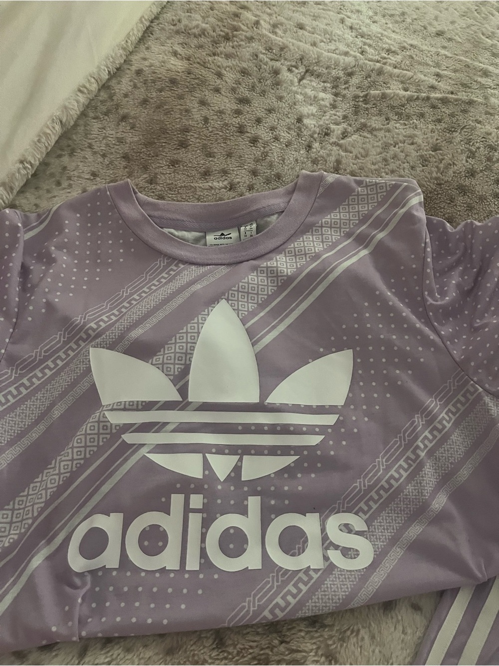 Adidas Tee & Track Pants — Light Purple Two-Piece - Picture 2 of 3
